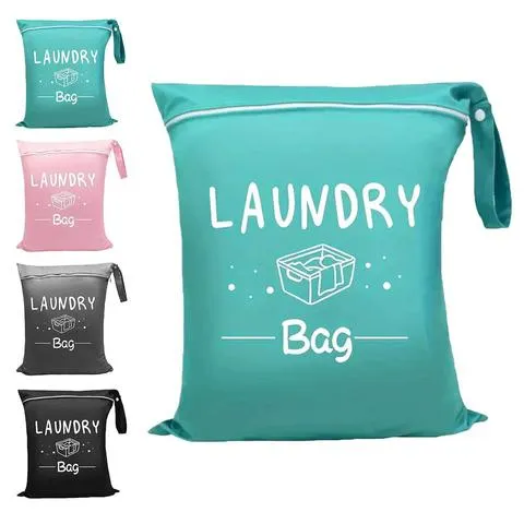 Saco portátil para armazenamento de roupas sujas, sacos de lavanderia, bolsa de armazenamento à prova d'água oxford para natação, fitness, praia, organizador de roupas