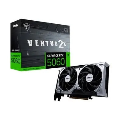 Placa de Vídeo MSI RTX 5060 8G VENTUS 2X OC Geforce NVIDIA, 8GB, GDDR7, 128 bits, 2535 MHz, DLSS 4, Ray Tracing - G5060-8V2C
