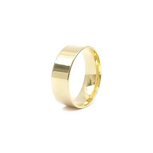 Aliança 7mm Reta Anatômica em Ouro 18k
