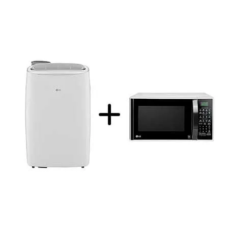 Combo LG Ar Portátil 127V + Micro-ondas Solo 30L com revestimento EasyClean™ 127V - LP1419IVSI.MS3091