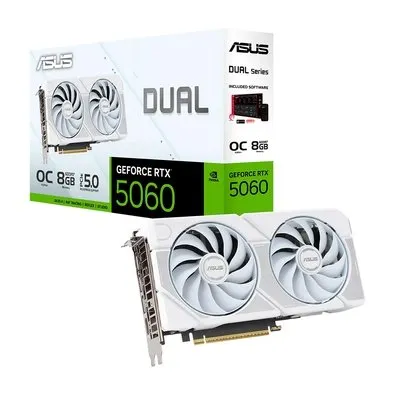 Placa de Vídeo ASUS Dual RTX 5060 White OC Edition NVIDIA GeForce, 8GB, GDDR7 - DUAL-RTX5060-O8G-WHITE