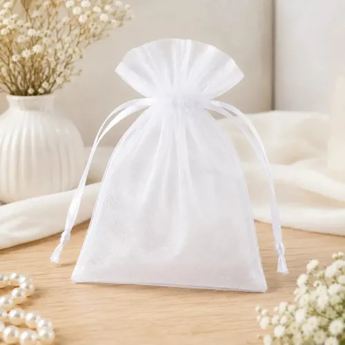 Kit 50 Saquinhos de Organza Luxkitch Premium 10x15cm para Lembrancinhas e Joias