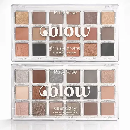 Paleta de Sombras Linha Blow By Ruby Rose Textura Aveludada