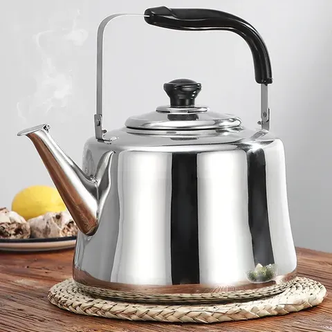 Chaleira de bip de aço inoxidável, suprimentos de cozinha bule restaurante ao ar livre fogão de indução de gás chaleira fervente inoxidável, 1 peça