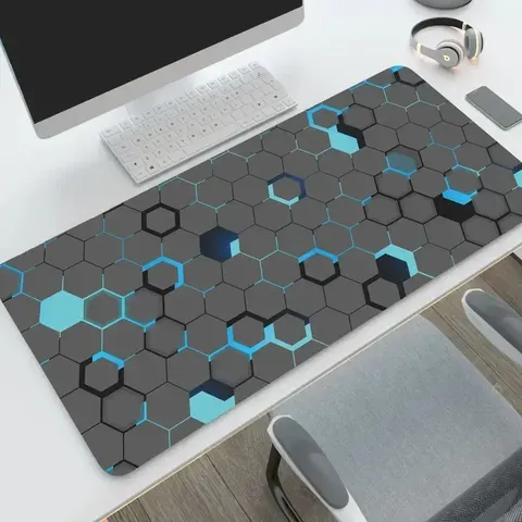 Tapete de rato para jogos CIFbuy XXL, formato hexagonal, com base de borracha antiderrapante, bandeja estendida para teclado, acessório para computador de escritório e para jogos.