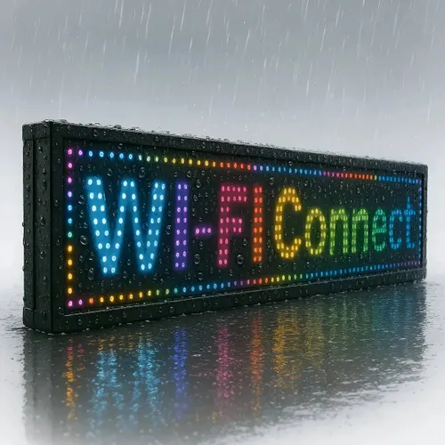 Painel Letreiro Led Rgb Wifi a Prova D Agua 100x20cm Bivolt