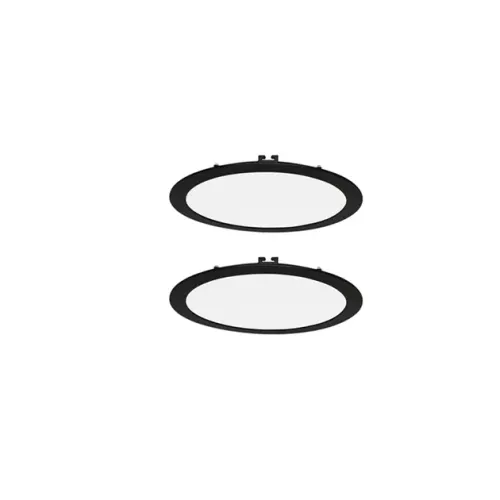 Kit 2 Plafons LED Embutir Preto Redondo 24W