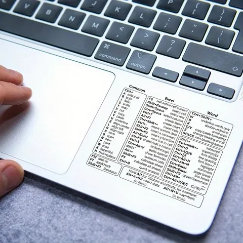 1 conjunto de adesivos autoadesivos de atalho de teclado de vinil |   Referência rápida para Windows, Excel e Word, software de escritório