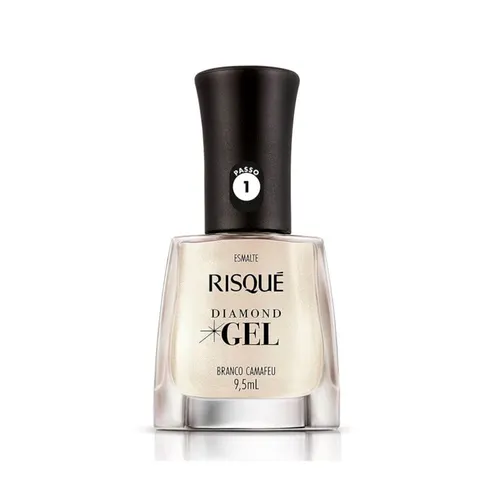 Esmalte Risqué Diamond Gel Metálico Branco Camafeu