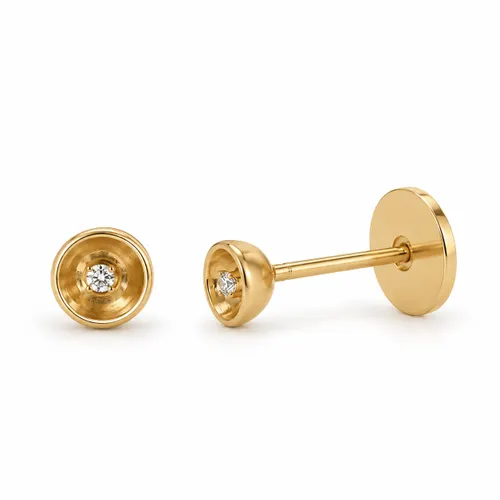 Brinco com Diamantes 0,5 Ponto em Ouro 18K