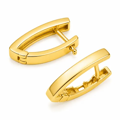 Argola Lisa em V Ouro 18K