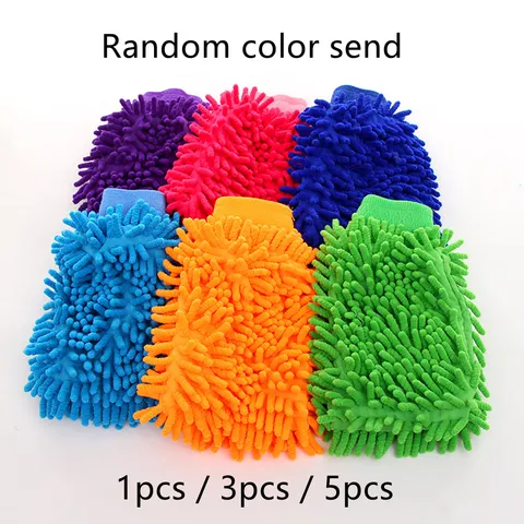 Luva de Lavagem Automotiva Tamanho M, Luva de Chenille Coral Fleece para Limpeza e Lavagem de Carros, Acessório para Remoção de Poeira Automotiva