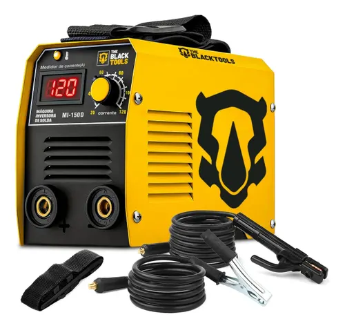 Máquina Inversora de Solda Portatil Mma Eletrodo MI150D 120A The Black Tools