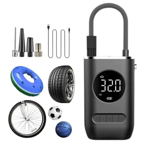Calibrador de Encher Pneu Portátil Bomba de Ar Calibrador Automotivo Compressor Digital Automotivo Portátil Carro Moto Bike - Multicontrol.