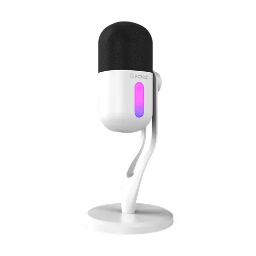 Microfone PCYES Gamer Volini USB RGB com Mute Touch e Captação Cardioide