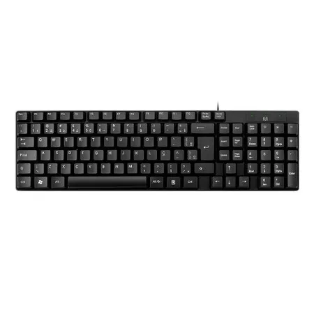 Teclado com Fio Compacto Conexão USB Cabo de 120cm Resistente Água Preto Multi - TC193