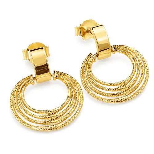 Brinco 1,9 cm Aro com 4 Tiras em Ouro 18K