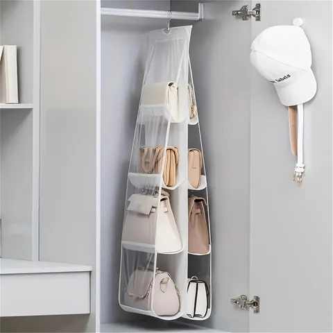 Organizador de Bolsas 1 Peça, Organizador de Bolsas de Mão Multicamadas para Pendurar, Organizador de Carteiras para Guarda-Roupa, Suporte para Armazenamento de Bolsas
