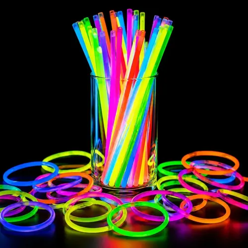 Pulseira Neon Kit 100 Unidades Festa Balada Casamento Adereços Fluorescente Led Show Luz Brilho