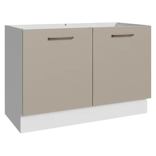 Balcão Gabinete de Pia 120 x 60 cm 2 Portas (Sem Tampo) Branco/Crema Agata Madesa