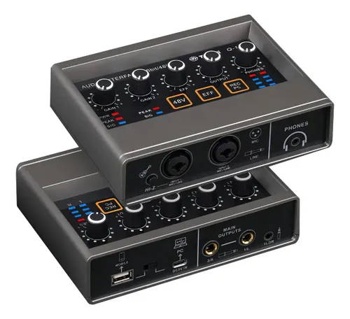 Interface de Áudio USB Teyun Q-16 Placa de Som com DSP Preto