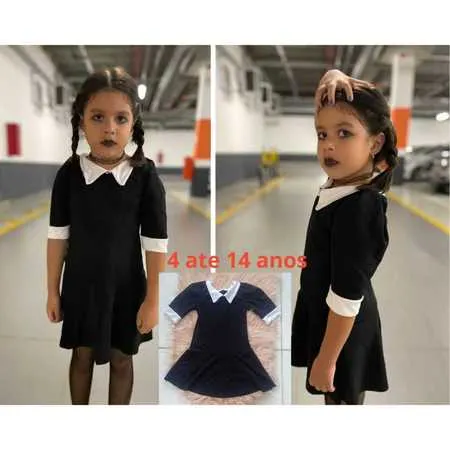 Infantil Vestido menina Juvenil Festa de Aniversário e Halloween 2 a 12 aos Prontra Entrega