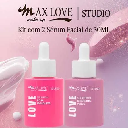 Kit 2 Sérum 30ml - Rosa Mosqueta, Redutor de Poros - Max Love