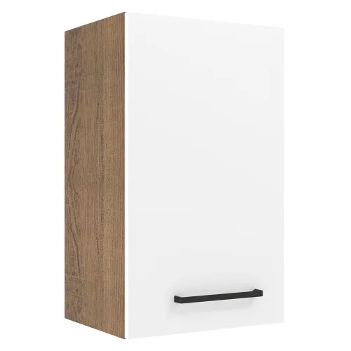 Armário Aéreo Madesa Agata 40 cm 1 Porta Rustic/Branco