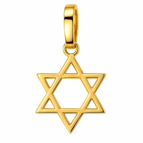Pingente Estrela de Davi Vazado 1 cm em Ouro 18K