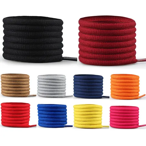 Cadarços Ovais de 0,6 cm de Largura Unissex de Alta Qualidade para Tênis e Sapatos de Basquete Disponíveis em Várias Cores 1 Par/3 Pares