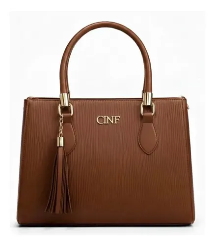 Bolsa Feminina Média Transversal Tote de Mão Cor Caramelo