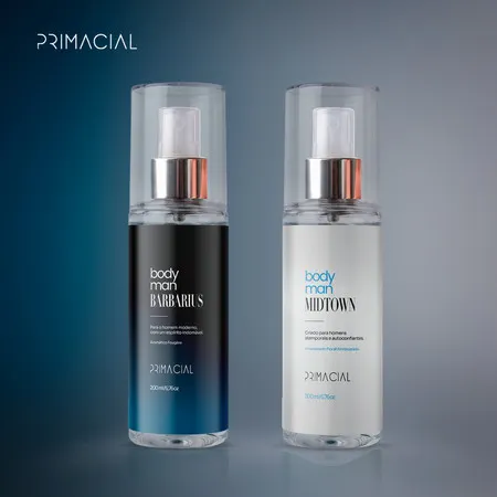 KIT BODY SPLASH MASCULINO BARBARIUS E MIDTOWN 200ML - PRIMACIAL PERFUME FRESCO AMADEIRADO