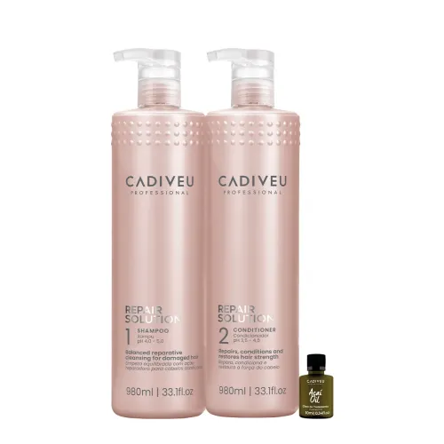 Kit Cadiveu Professional Repair Solution Açaí Duo Salon Oil (3 Produtos)
