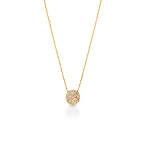 Colar Ponto de Luz Redondo em Ouro 18k com Diamantes