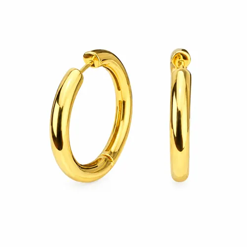 Brinco Argola Abaulada 3 cm em Ouro 18K