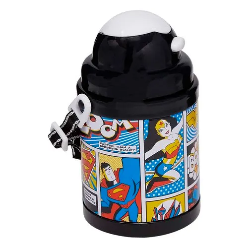 Garrafa de Plástico com Canudo Gibi Liga da Justiça 380ml - Tasco Inport