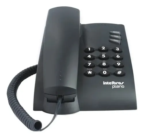 Telefone Pleno Intelbras com Fio Preto
