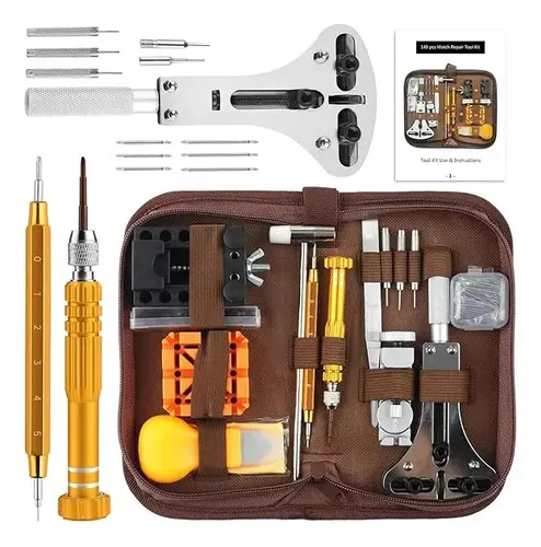 Kit de Ferramentas p/ Reparo de Relógios Kalvetix c/ 149 Peças e Guia