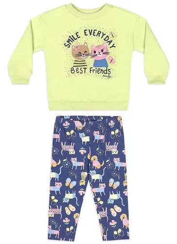 Conjunto Bebê Menina Inverno com Blusão e Legging Estampada Verde