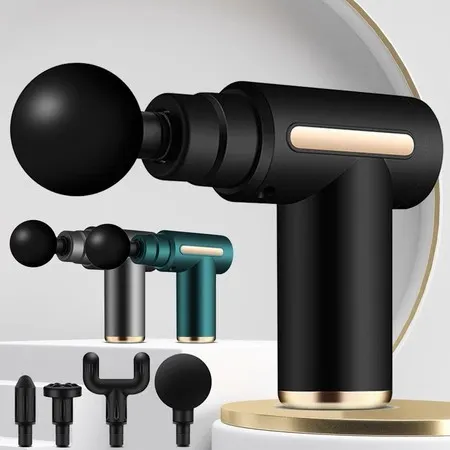 Massageador Portátil Recarregável com 4 Cabeças Relaxante Corporal