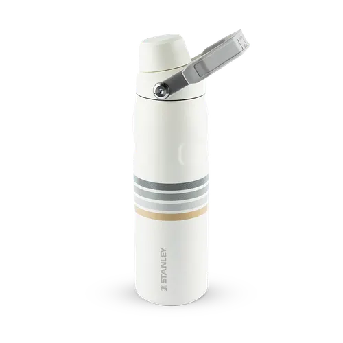 Garrafa Térmica Aerolight Fast Flow Varsity Cream Ash Stripes Stanley 1913 | 710ml