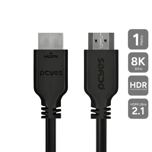Cabo HDMI PCYES 2.1 1M 8K 48Gbps Ultra HD PHM21-1