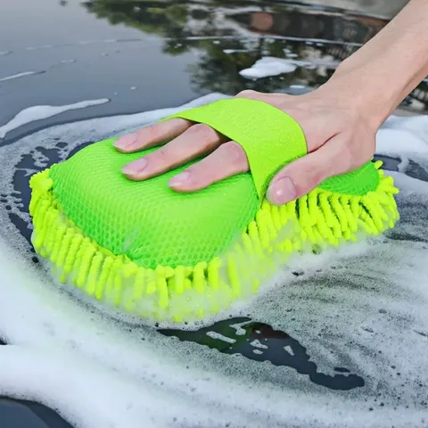 Esponja de microfibra para lavagem de carro, limpeza, cuidados com o carro, escovas, toalha de lavagem, luvas automotivas, acessórios de estilo
