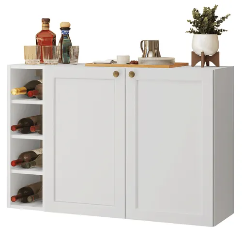 Buffet Aparador com Adega 100cm 2 Portas Branco Vik Madesa 16