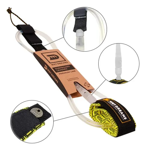 Leash Comp Cord 6'6'' X 6mm Surf Premium Line Wet Dreams Cor Cristal