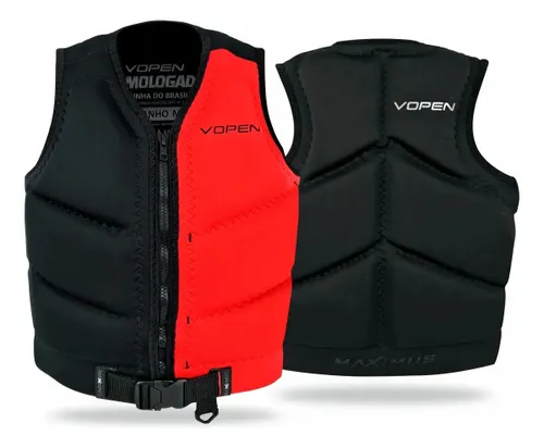 Colete Homologado Neoprene Salva Vidas Vopen Cor Vermelho Tamanho EG