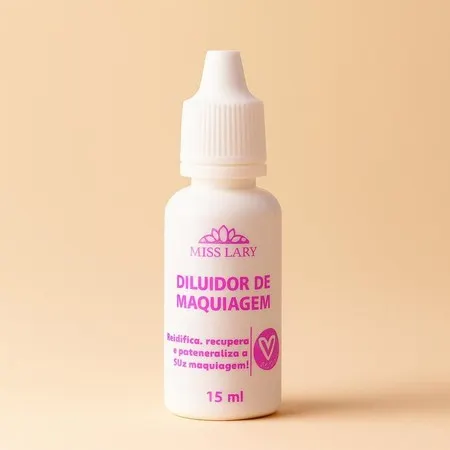 Diluidor de Maquiagem Miss Lary 15ml – Recupera, Potencializa e Prolonga a Make