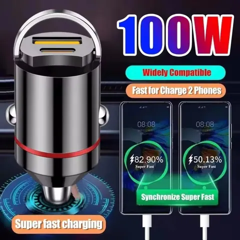 2025 200w mini carregador de carro carregamento rápido para iphone qc3.0 mini pd usb tipo c carregador de telefone móvel do carro para xiaomi samsung huawei