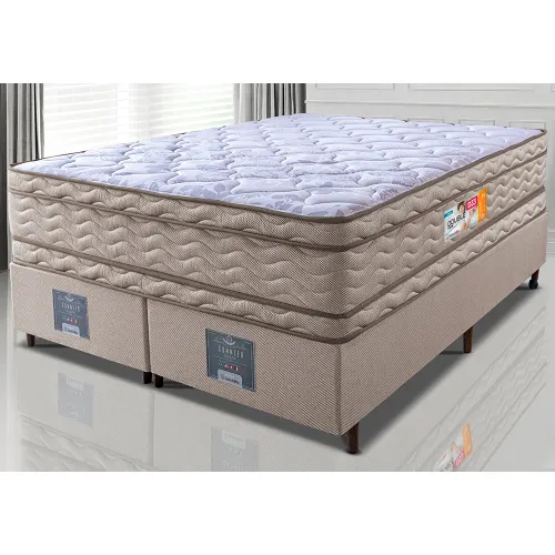 Cama Box Colchão OrtoFirm + Box Double Face Espuma D33 Dourado
