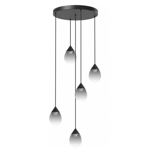 Pendente Led Vidro Fumê e Alumínio Preto 30w 3000k Drop
